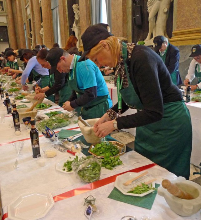 Contestants started to add ingredients to the mortars.