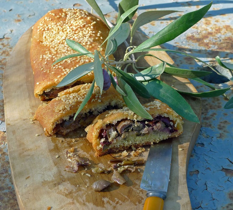Olive and Onion rolls in OrangeOlive Oil Pastry (Eliopita) Aglaia's